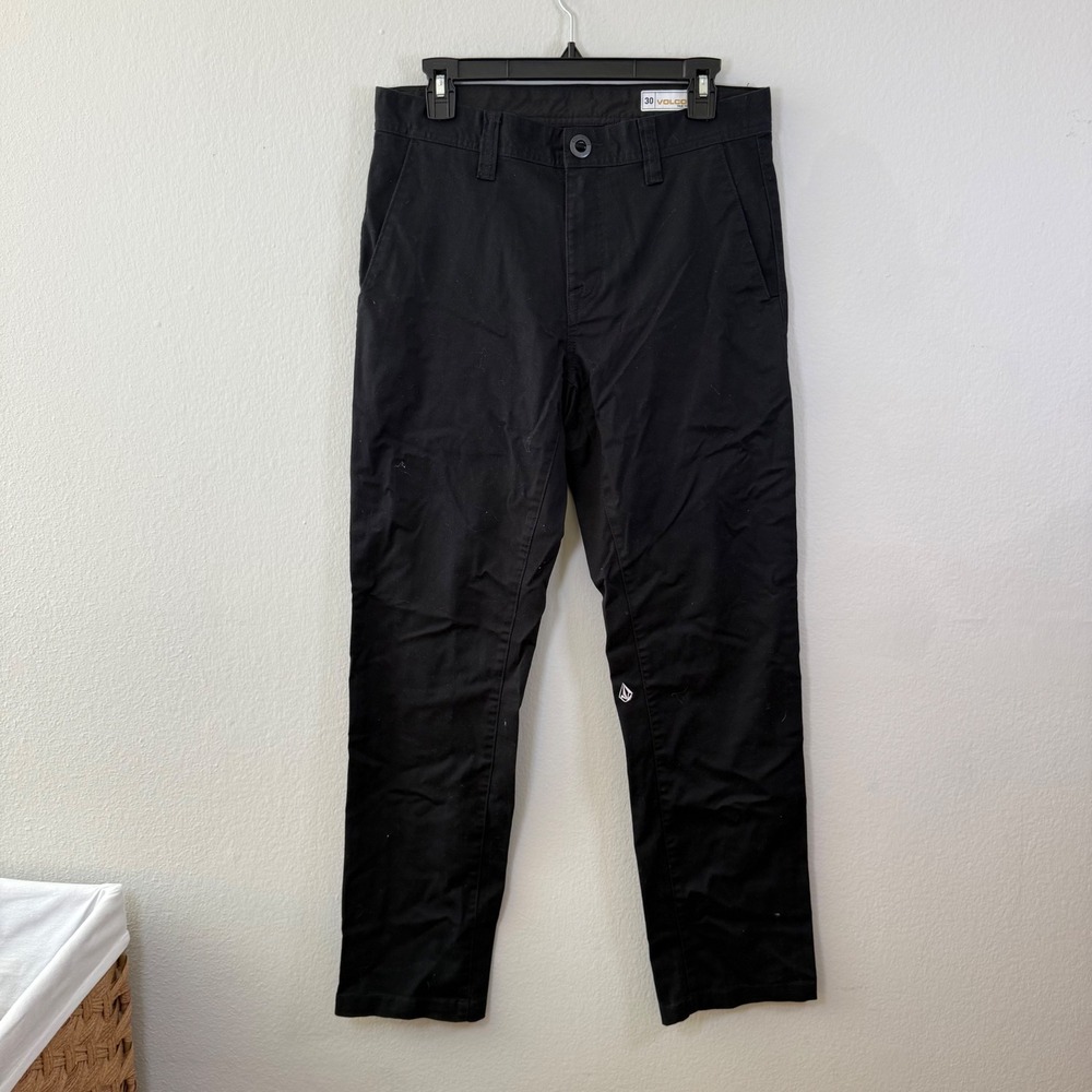 Volcom Mens Black Chinos Pants Size‎ 30 Straight Leg Casual Workwear